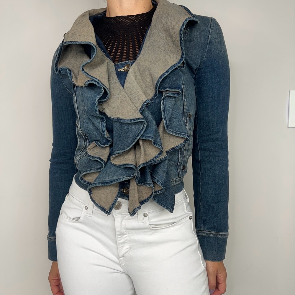 Plein Sud Vintage Ruffle Jean jacket - Picture 2 of 10
